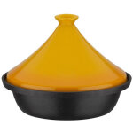 Tajine gsw 30 cm - base fonte d'acier induction, couvercle c�ramique noir / jaune