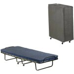 Lit pliant ada, lit pliant avec sommier � 12 lattes, matelas inclus, lit peu encombrant, 100% made in ...