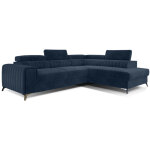 Bestmobilier - talisay - canap d'angle droit - 5 places - convertible avec coffre - en velours