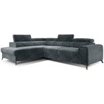 Bestmobilier - talisay - canap d'angle gauche - 5 places - convertible avec coffre - en velours