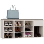 Tallin - meuble à chaussures ouvert beige pour entrée - 110×49×35 cm Tallin - meuble à chaussures ouvert beige pour entrée - 110×49×35 cm