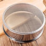 Tamis en acier inoxydable � mailles fines rond pour la farine, passoire � farine pour la cuisson de g�teaux, ...