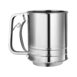 Tamis de farine cuisson tasse de tamis passoire  farine acier inoxydable argent pour filtrer farine, ...