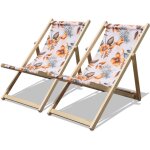 Frankystar - tamigi - set de 2 chaises longues en bois massif et textil�ne