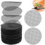 Tampons en maille pour pot de fleur, 100 pi�ces grille de drainage bonsai, 10cm tapis pour pots de fleurs ...