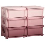 Tanant - bo�te de rangement en plastique, rangement de jouets, 6 tiroirs, organisateur de jouets, commode ...