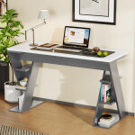 Tanant - bureau en m�tal de 120 x 50 x 74 cm, avec six compartiments de rangement, pieds en x, design ...
