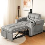 Tanant - fauteuil relax, fauteuil lit canap� 3 en 1 avec porte - gobelet et support t�l�phone, poches ...