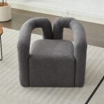 Fauteuil en tissu sherpa - avec dossier creux confortable, chaise de loisir moderne, chaises de maquillage ...