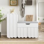 Tanant - meuble � chaussures, 3 portes avec 1 tiroir et coussins d'assise rembourr�s, grand espace de ...