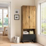 Meuble d'entre avec armoire - penderie 1 pice, 1 tiroir, un compartiment avec tagres rglables, avec ...