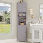 Meuble de salle de bain, colonne, avec trois compartiments de rangement ouverts, tagres rglables, ...