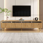 Tanant - meuble tv, avec 4 tiroirs et led � couleurs changeantes, finition textur�e, pieds en bois, design ...