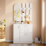 Vestiaire d'entre avec miroir et patres, meuble  chaussures  2 portes pliantes, gain de place, idal ...