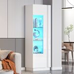 Tanant - vitrine en verre avec 3 étagères en verre, éclairage led, finition brillante, design moderne, ... Tanant - vitrine en verre avec 3 étagères en verre, éclairage led, finition brillante, design moderne, ...