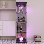 Tanant - vitrine en verre, avec 4 compartiments de rangement, biblioth�que ind�pendante en verre, pour ...