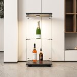 Tanant - vitrine en verre 40x36x77cm, avec led et 1 étagère ? vitrine de rangement, bibliothèque en verre ... Tanant - vitrine en verre 40x36x77cm, avec led et 1 étagère ? vitrine de rangement, bibliothèque en verre ...