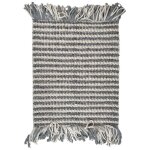 Meubletmoi - tapis 60 x 80 cm textur gris clair et blanc avec franges ? soho