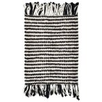 Meubletmoi - tapis 60 x 80 cm textur� noir et blanc avec franges bicolores ? soho