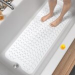 Tapis de baignoire antid�rapant, 100 x 40cm tr�s long tapis de douche antiderapant, r�sistant aux moisissures ...