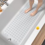 Tapis de baignoire antid�rapant, 101 x 40cm tr�s long tapis de douche antiderapant, r�sistant aux moisissures ...