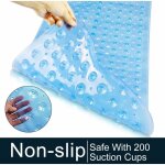 Tapis de baignoire antidrapant, extra long tapis de bain lavable en machine, tapis de douche anti - ...