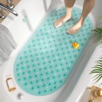 Tapis de baignoire antid�rapant ovale, 68x38cm tapis de bain � bulles, tapis de douche en lavable en ...