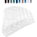 Tapis de baignoire antid�rapant transparent avec ventouses, lavable en machine, r�sistant � la moisissure ...