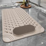 Tapis de baignoire antidrapant avec trous de drainage, ventouses, schage rapide, nettoyage facile, ...
