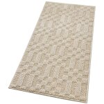 Tapis de bain 3d doux absorbant antid�rapant lavable dessous de lit chambre 45x75 cm - beige