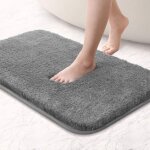 Tapis de bain absorbant antidrapant extra epais de douche pour salle de bain tapis de sol chenille lavable ...