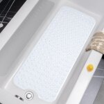 Tapis de bain antid�rapant, 100x 30 cm, r�sistant � la moisissure, mat�riau pvc, sans bpa, blanc