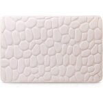 Tapis de bain antid�rapant tapis de bain, 100% microfibre, effet pierre, 50 x 80 cm - cr�me