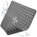 Tapis de bain antid�rapant 53 x 53 cm, tapis antid�rapant carr�, lavable en machine, antid�rapant, gris ...