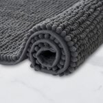 Tapis de bain antid�rapant en chenille super absorbant et lavable en machine pour la salle de bain, douche, ...