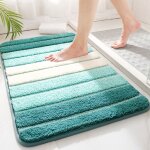 Tapis de bain antiderapant, extra doux tapis salle bain, lavable en machine, absorbant l'eau - vert, ...