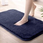 Tapis de bain antid�rapant extra �pais, absorbant en microfibre, lavable (bleu marine, 50 x 80 cm)