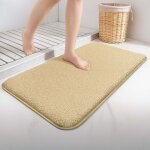 Tapis de bain antid�rapant microfibre 60x110cm beige