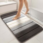 Tapis de bain antid�rapant microfibre motif d�grad� 40x60cm gris