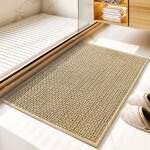Tapis de bain antid�rapant, tapis salle bain moelleux en microfibre, absorbant l'eau, lavable en machine, ...