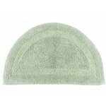 Tapis de bain demi - lune en coton, 50 x 80 cm ? vert sauge - homescapes