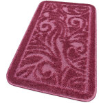 Emmevi mv s. p. a. - tapis de bain tapis de douche doux lavable absorbant baroque damass� violet - 50x80 ...