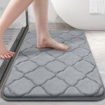 Tapis de bain en mousse à mémoire de forme 61 x 40, 6 cm, ultra doux, antidérapant et absorbant, lavable ... Tapis de bain en mousse à mémoire de forme 61 x 40, 6 cm, ultra doux, antidérapant et absorbant, lavable ...