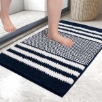 Tapis de bain, tapis salle de bain antid�rapant absorbant, tapis de bain chenille microfibre moelleux, ...