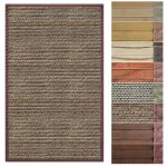 Tapis en bambou avec bord en tissu design naturel 120 x 180 cm, panda marron