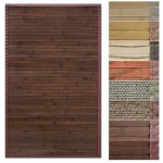 Tapis en bambou avec bord en tissu design naturel 160 x 230 cm, oak