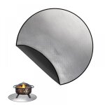 Tapis de barbecue ignifuge et ignifuge pour barbecue en extrieur, camping, rond, 61 cm (un ct en silicone, ...