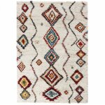 Tapis berb�re 120 x 170 cm, motif berb�re authentique, couleurs blanc, rouge, bleu, structure shaggy ...