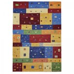 Tapis berb�re 120 x 170 cm, motif berb�re, multicolore bleu rouge, laine noble pour chaleur et confort, ...