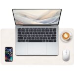 Tapis de bureau en cuir pu avec daim, 60 x 30 cm grand tapis de souris, tapis de bureau et de clavier, ...